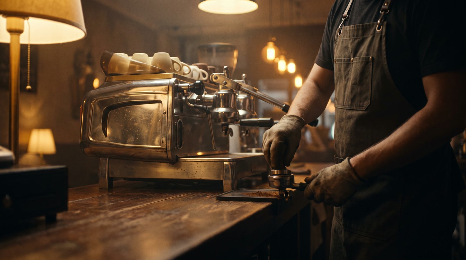 The counter, where the coffee gets made
